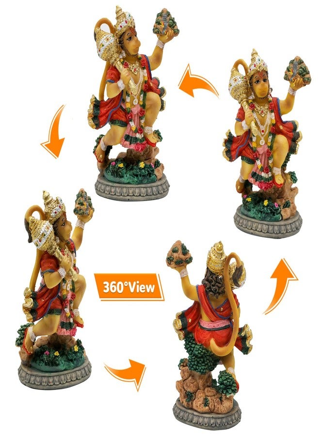 BangBangDa Lord Hanuman for Car Dashboard - 3.9" H Small Flying Hanuman Idol Statue for Vehicle Decor Hindu God Father’s Day Mother’s Day Diwali Birthday Gifts for Indian People Altar Pooja - Image 2